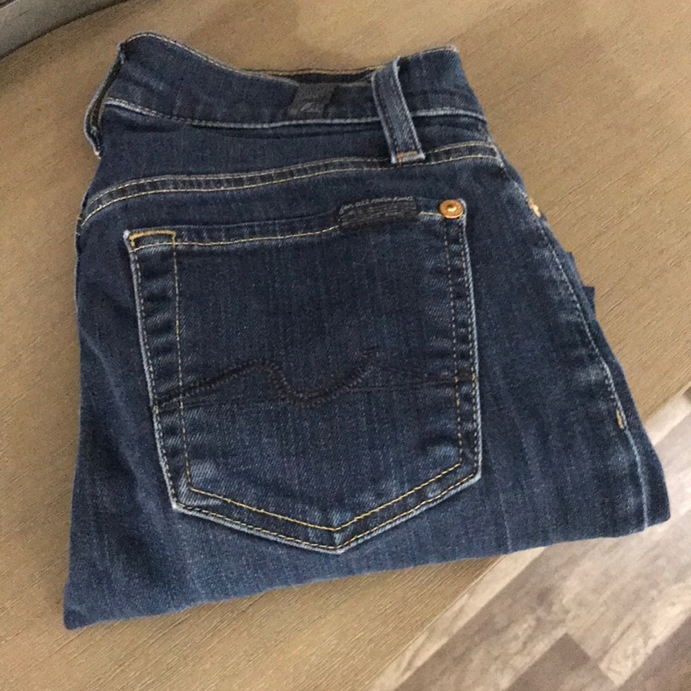 Size 23 7 for all mankind dark wash jeans.